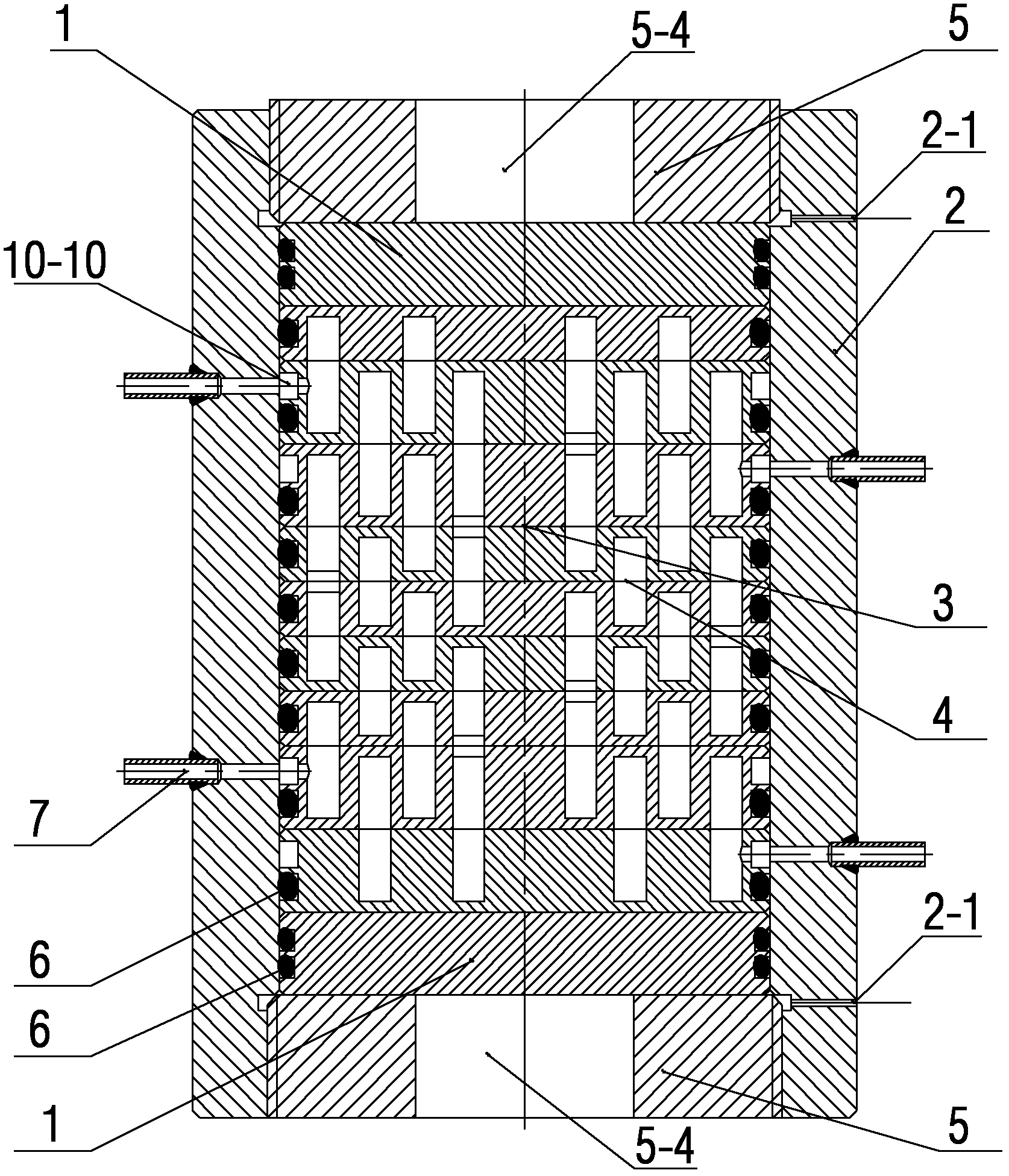 Multi-medium-flow high-pressure plate type heat exchanger