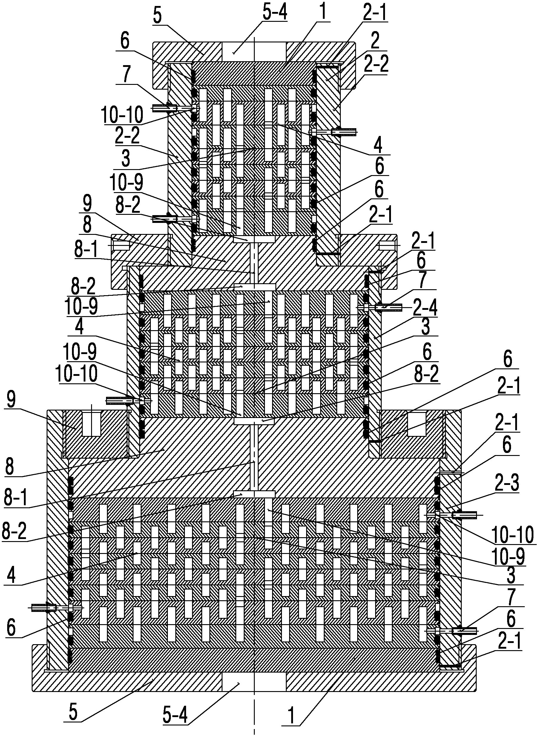 Multi-medium-flow high-pressure plate type heat exchanger