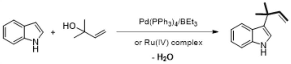 A method for introducing tertiary isopentenyl at C3 position of indole