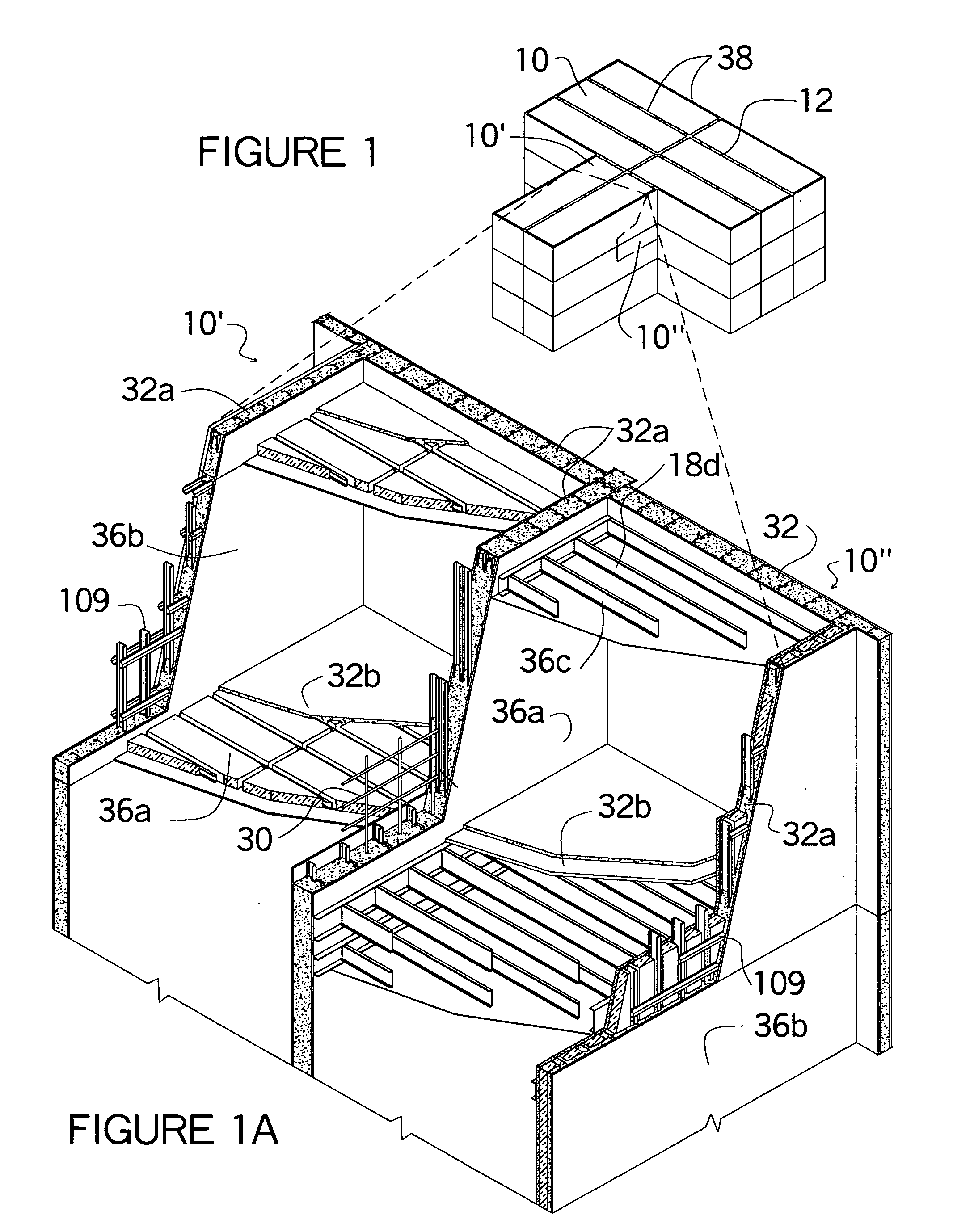 Modular building construction employing concrete mold assembly