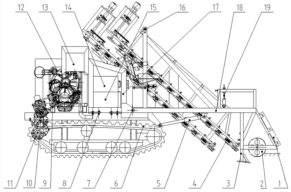 Self walking type garlic combine harvester