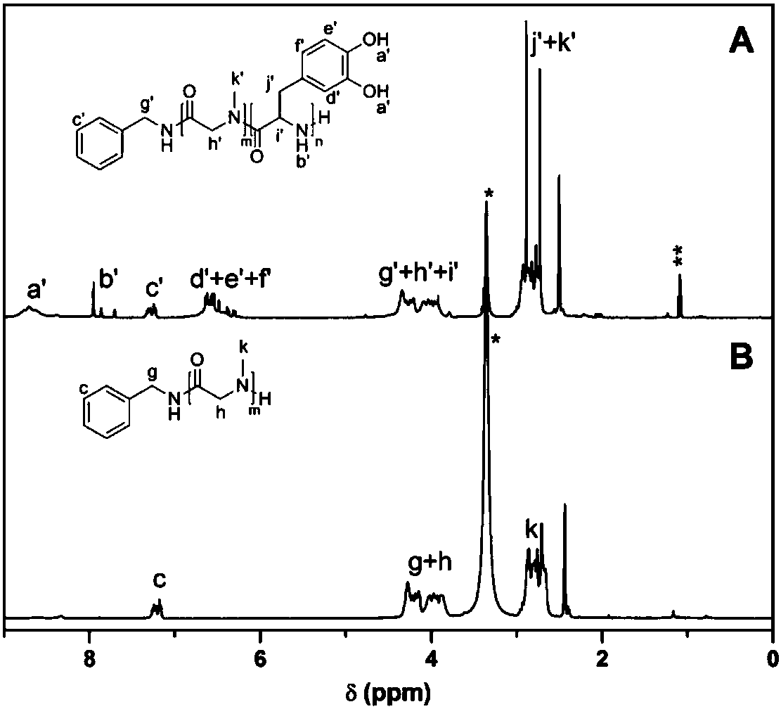 Amphiphilic polymer nano micelle containing ferric ions chelated with polydopa amino acid and application thereof