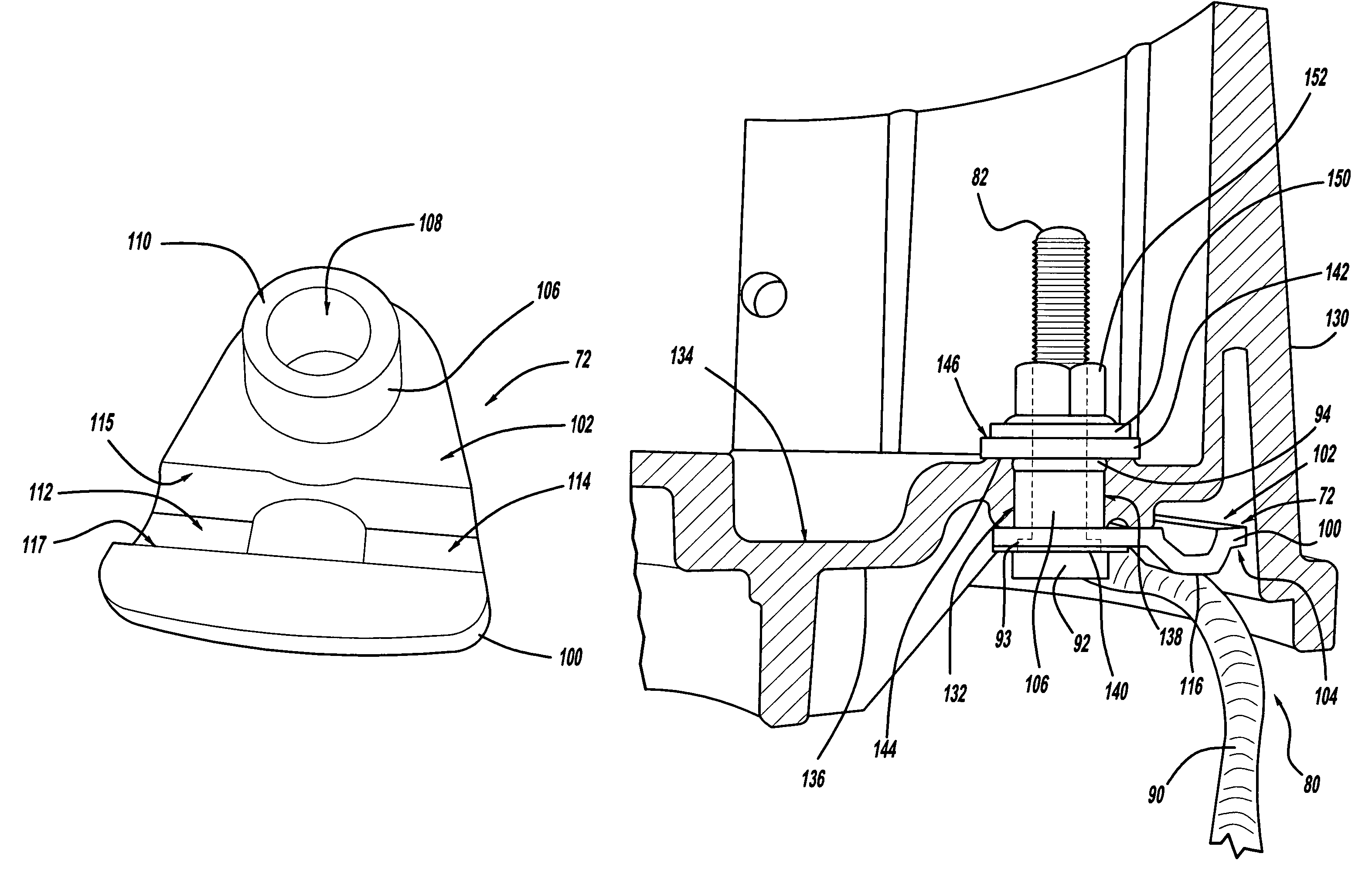 50 DN alternator stator terminal insulator apparatus