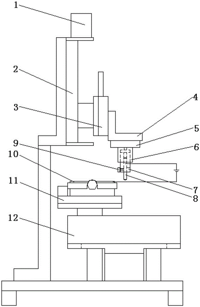 Current-carrying friction single-contact-peak arc testing machine