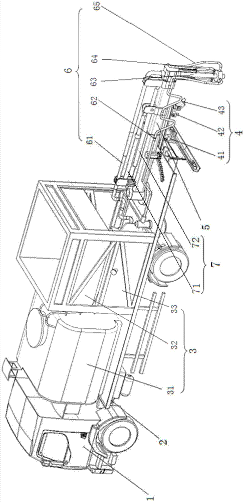 Full-automatic jet type pavement pit repairing vehicle