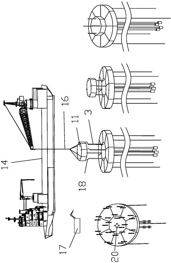 Underwater modular oil-gas production platform and working method thereof