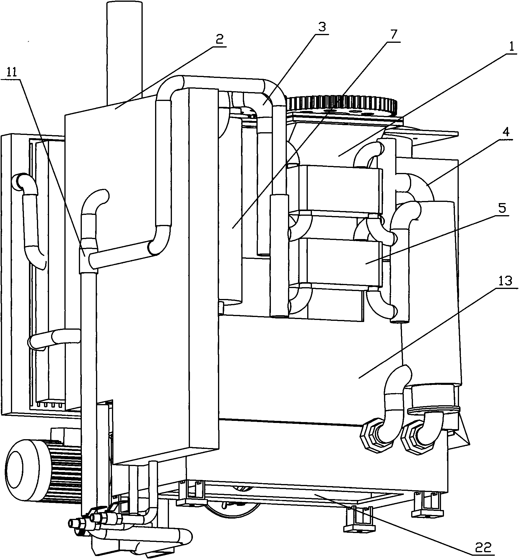 Device for recycling waste heat in high temperature steam from rubbish treatment