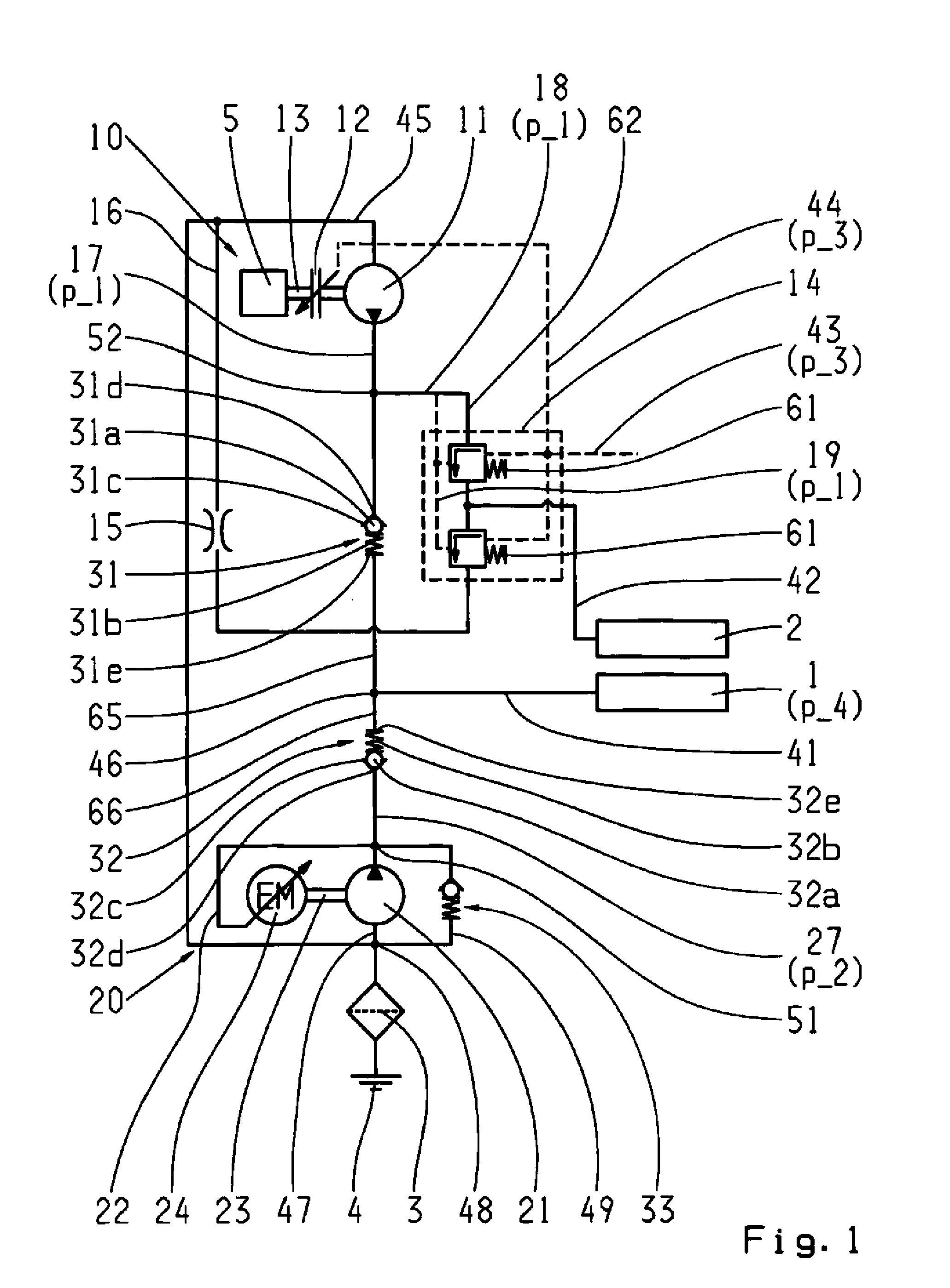 Hydraulic system of a gear box