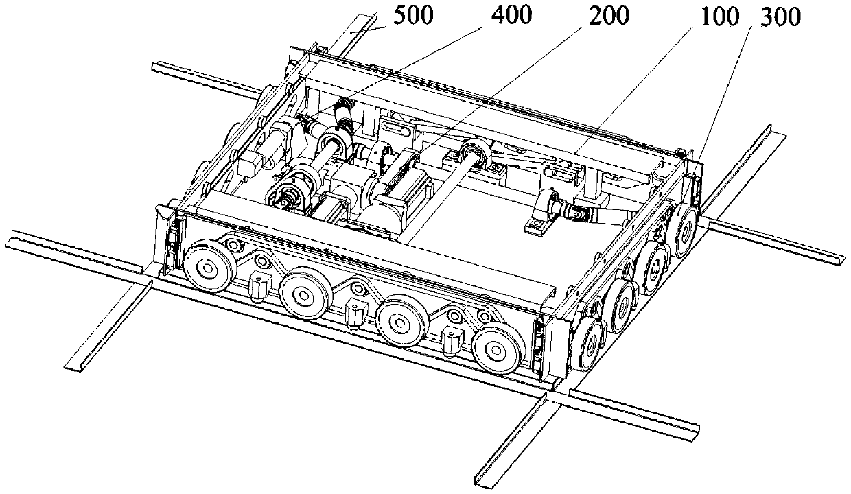 Wheel adjusting device and four-direction carrying vehicle