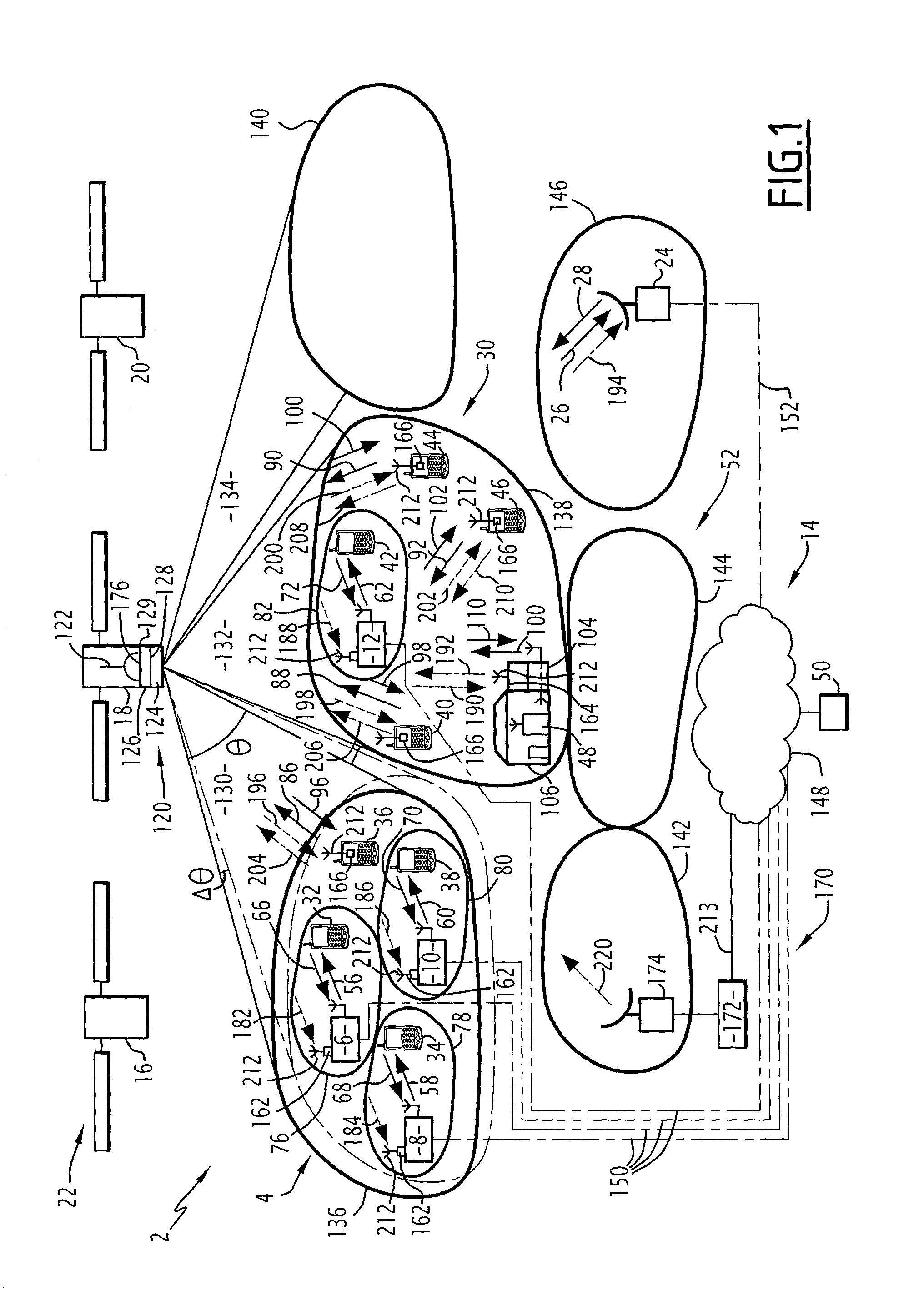 High capacity hybrid terrestrial/satellite cellular radio communication system