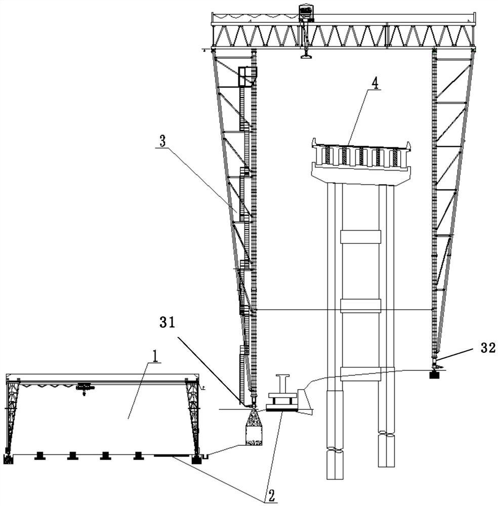 Method for transporting and erecting precast beam on steep slope of bridge-tunnel connected section of alpine valley region