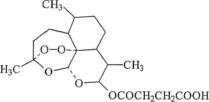 Compound three-segment plug of hydrochloric acid amodiaquine and artesunate