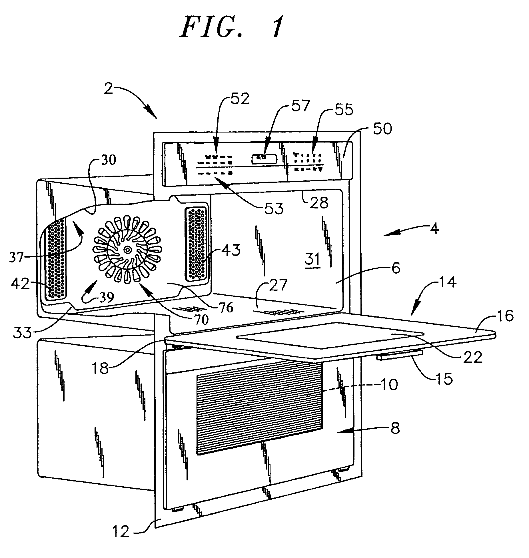 Airflow system for a convection oven