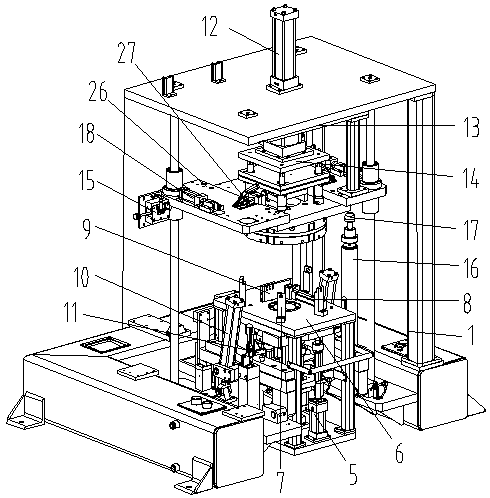 Gear shaft part assembling mechanism convenient for press-in of short shaft