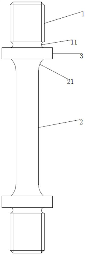 A metal material uniaxial creep resistance test sample, fixture and method