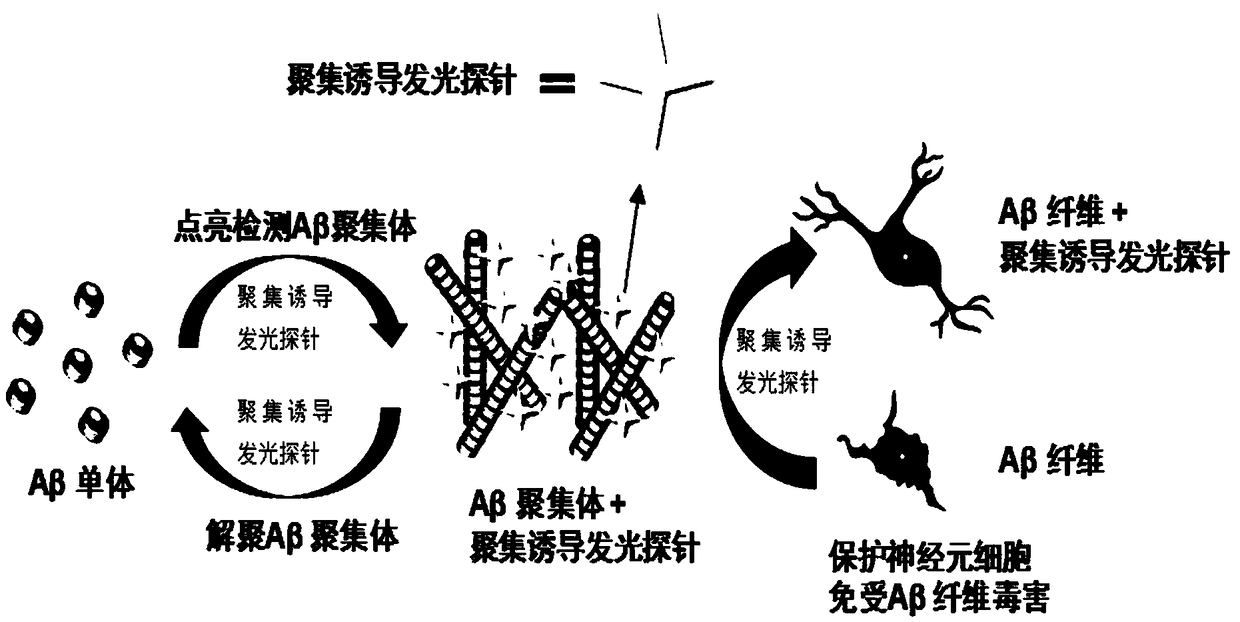 Compound, aggregation-induced emission probe and preparation method and application thereof