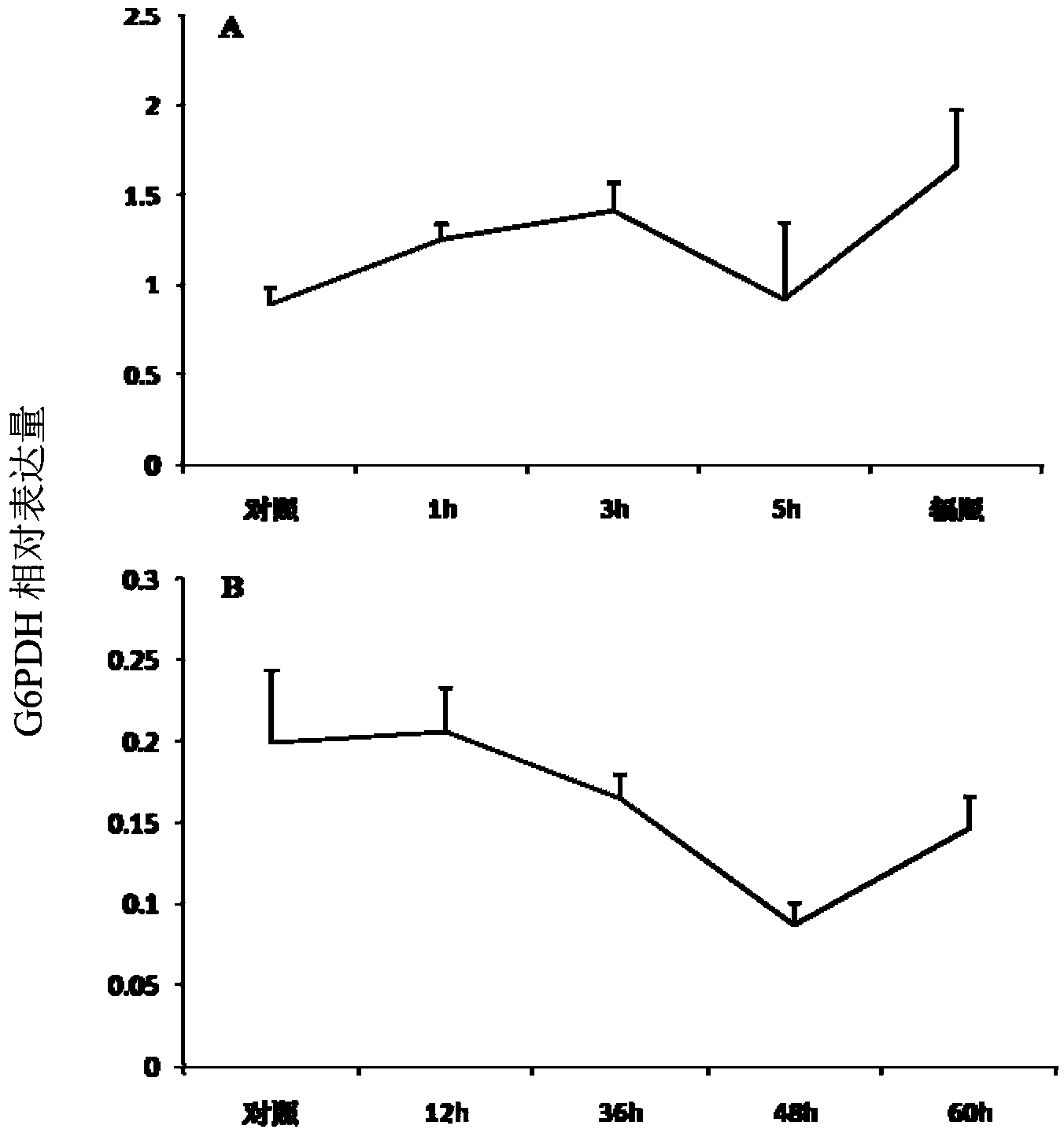 Application of G6PDH gene segment taken as stable expression reference gene of Bactrocera minax under intimidation condition