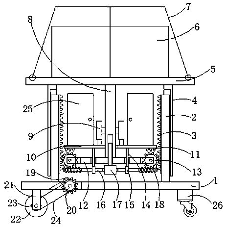 Breathing machine moving device for thoracic surgery nursing