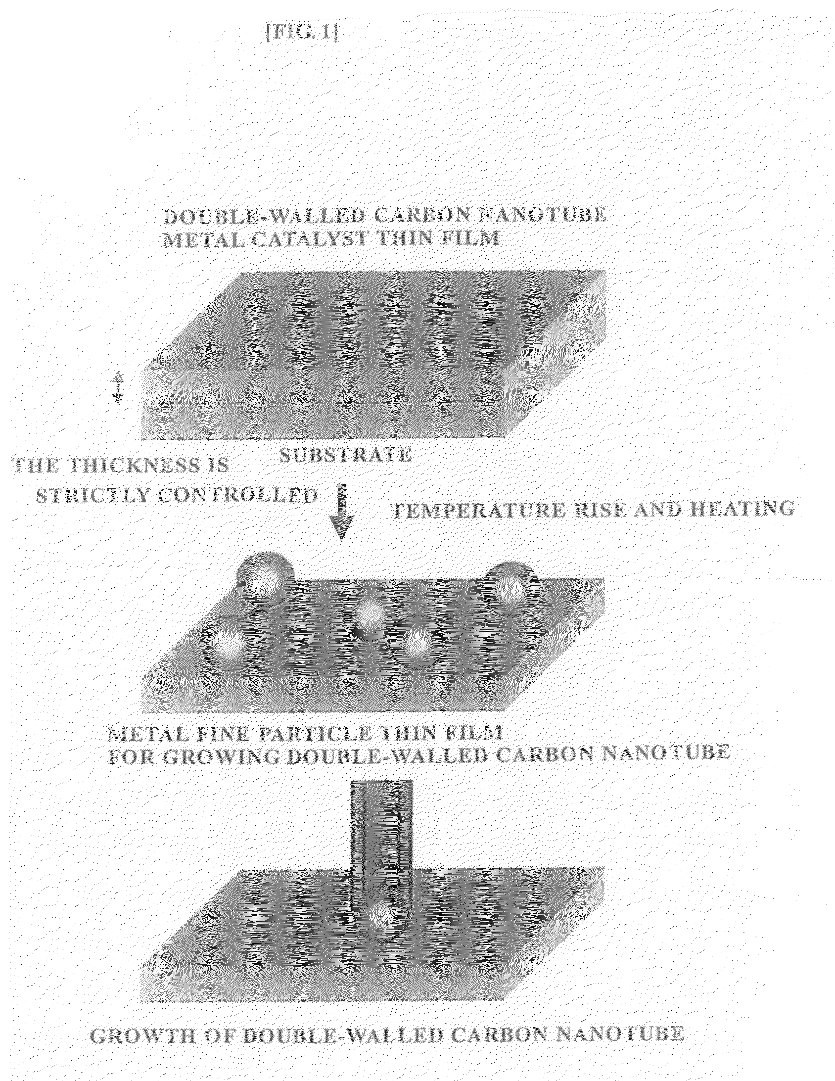 Double-Walled Carbon Nanotube, Aligned Double-Walled Carbon Nanotube Bulk Structure and Process for Producing the Same