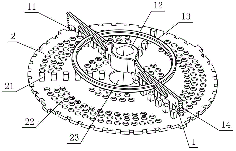 360-degree combing assembly of waste processor