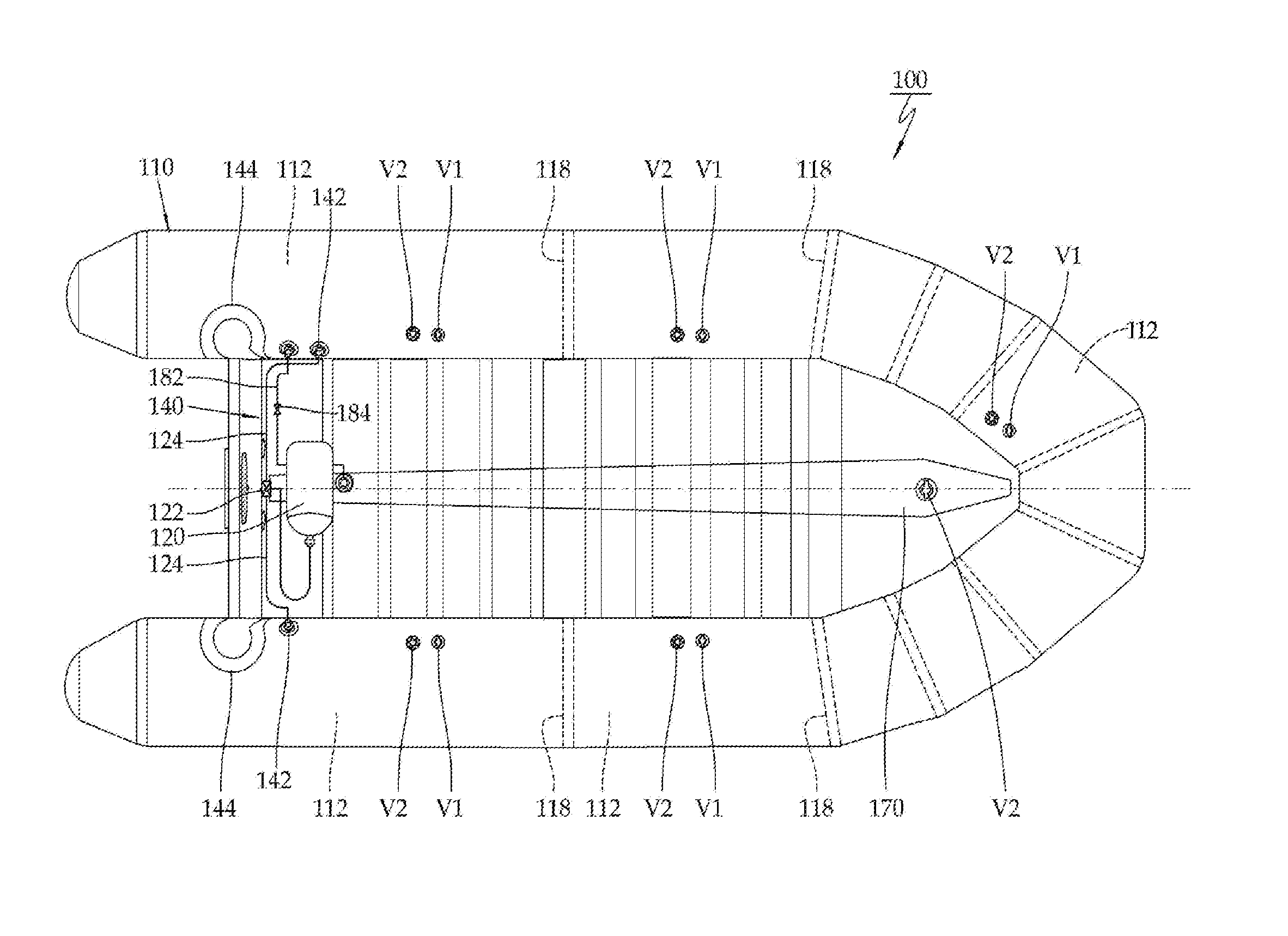 Inflatable boat having self-inflation system