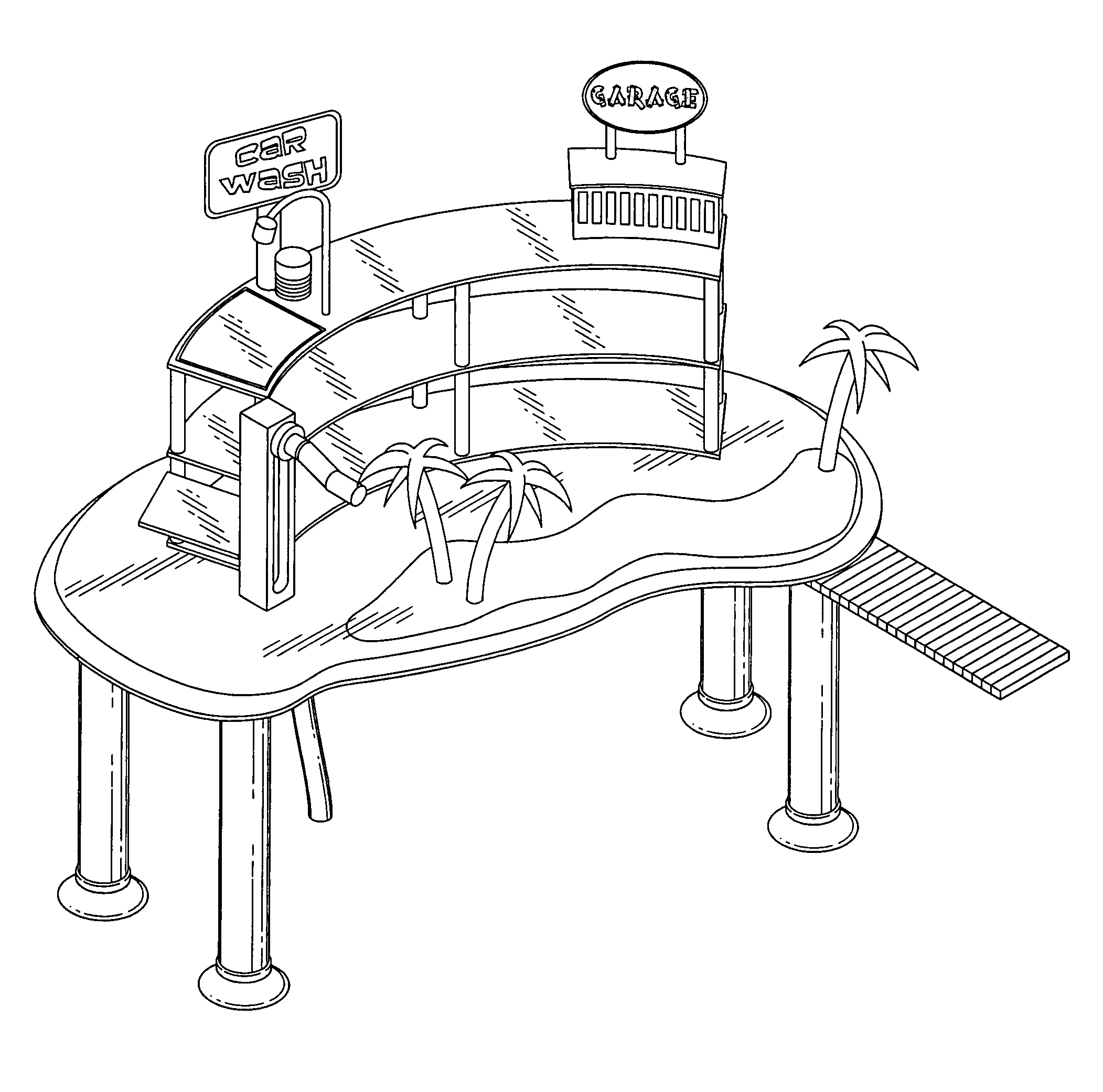 Three dimensional toy bath tub city