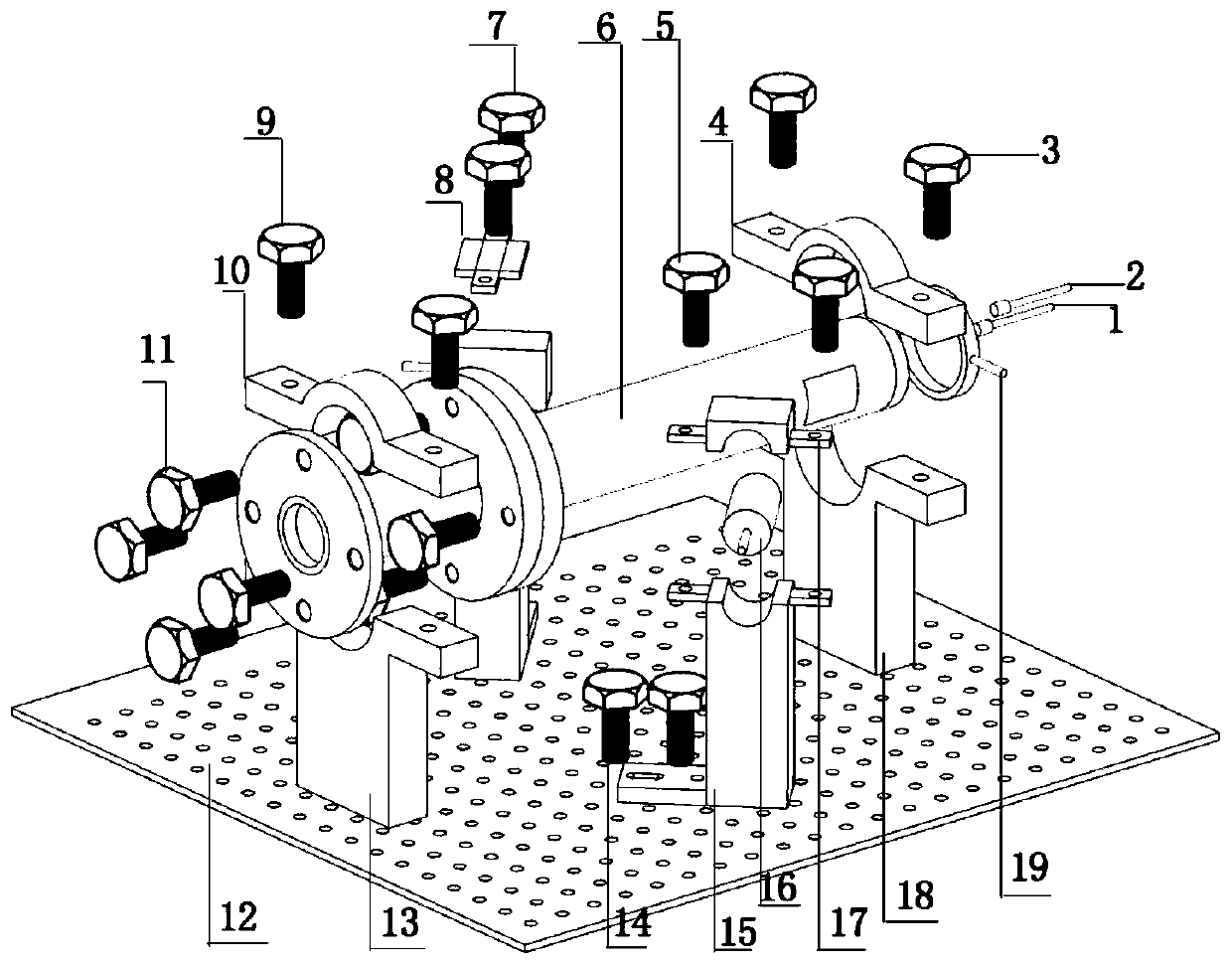 Sine type optical pressure dynamic calibration cabin considering temperature control and optical path layout