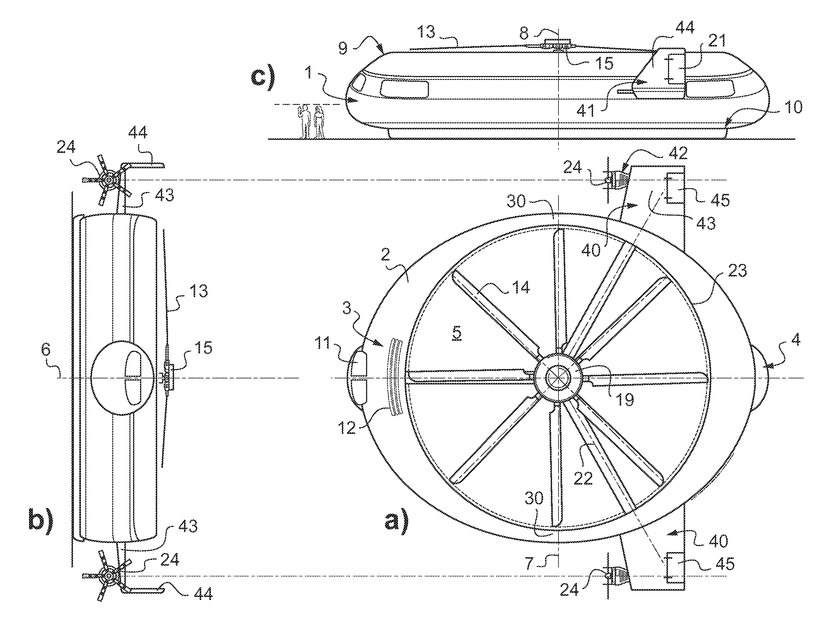 Vertical take-off and landing (VTOL) aerial vehicle and method of operating such a vtol aerial vehicle