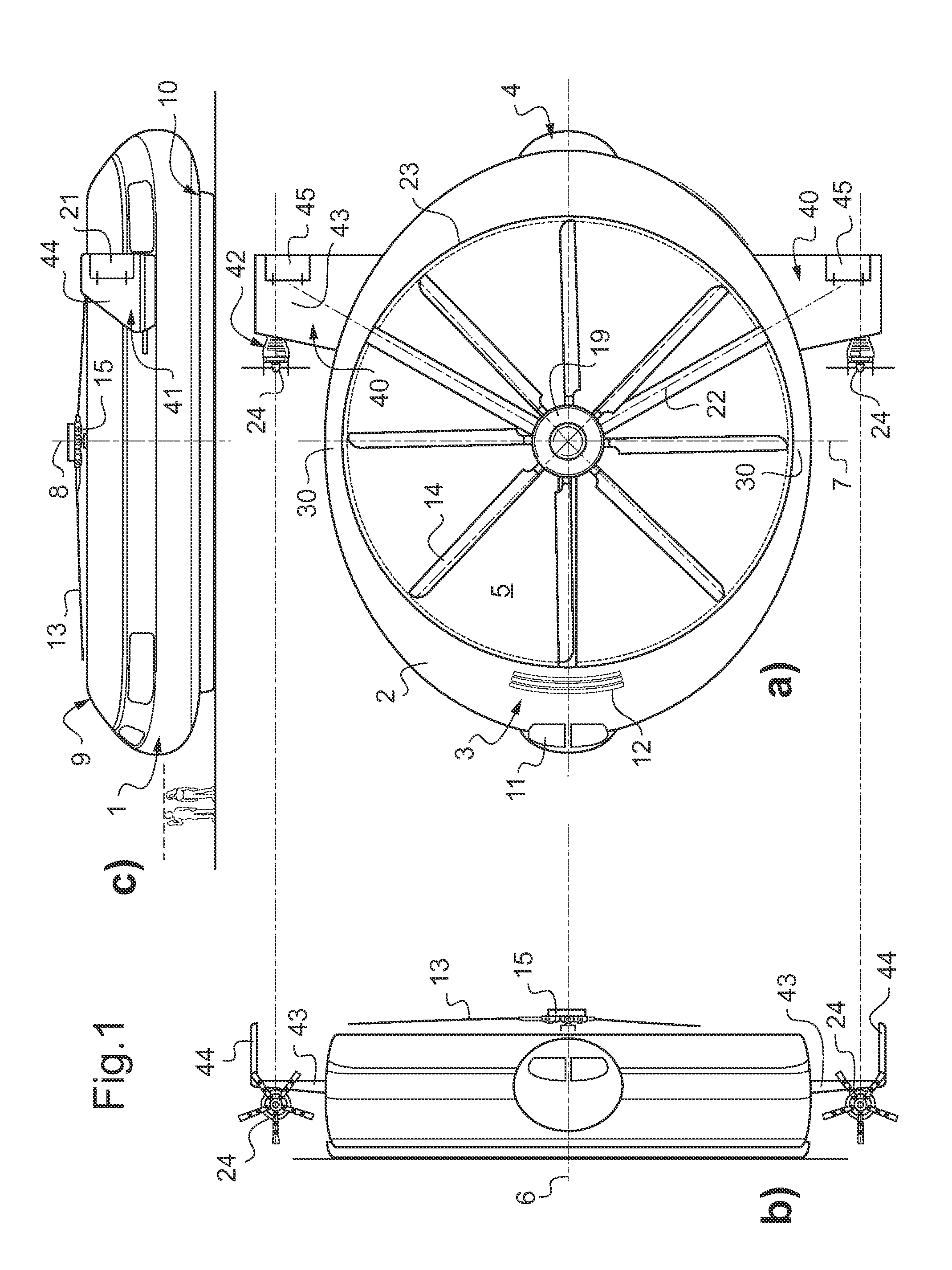 Vertical take-off and landing (VTOL) aerial vehicle and method of operating such a vtol aerial vehicle