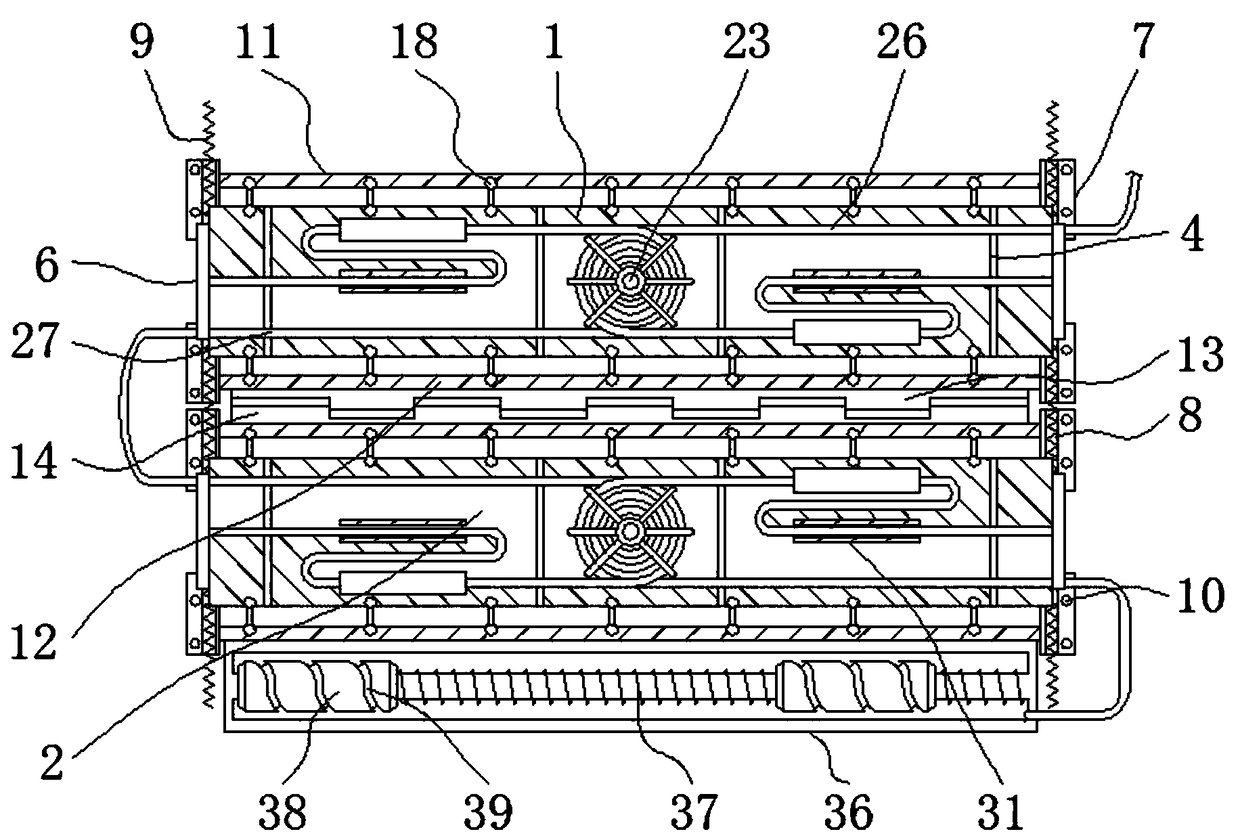 Combined cable bridge flexible compensation device