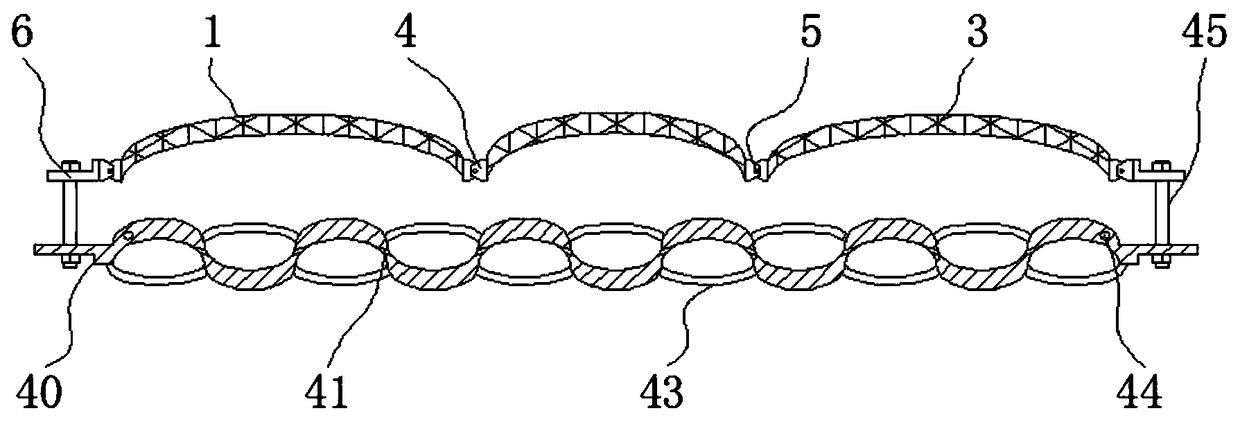 Combined cable bridge flexible compensation device