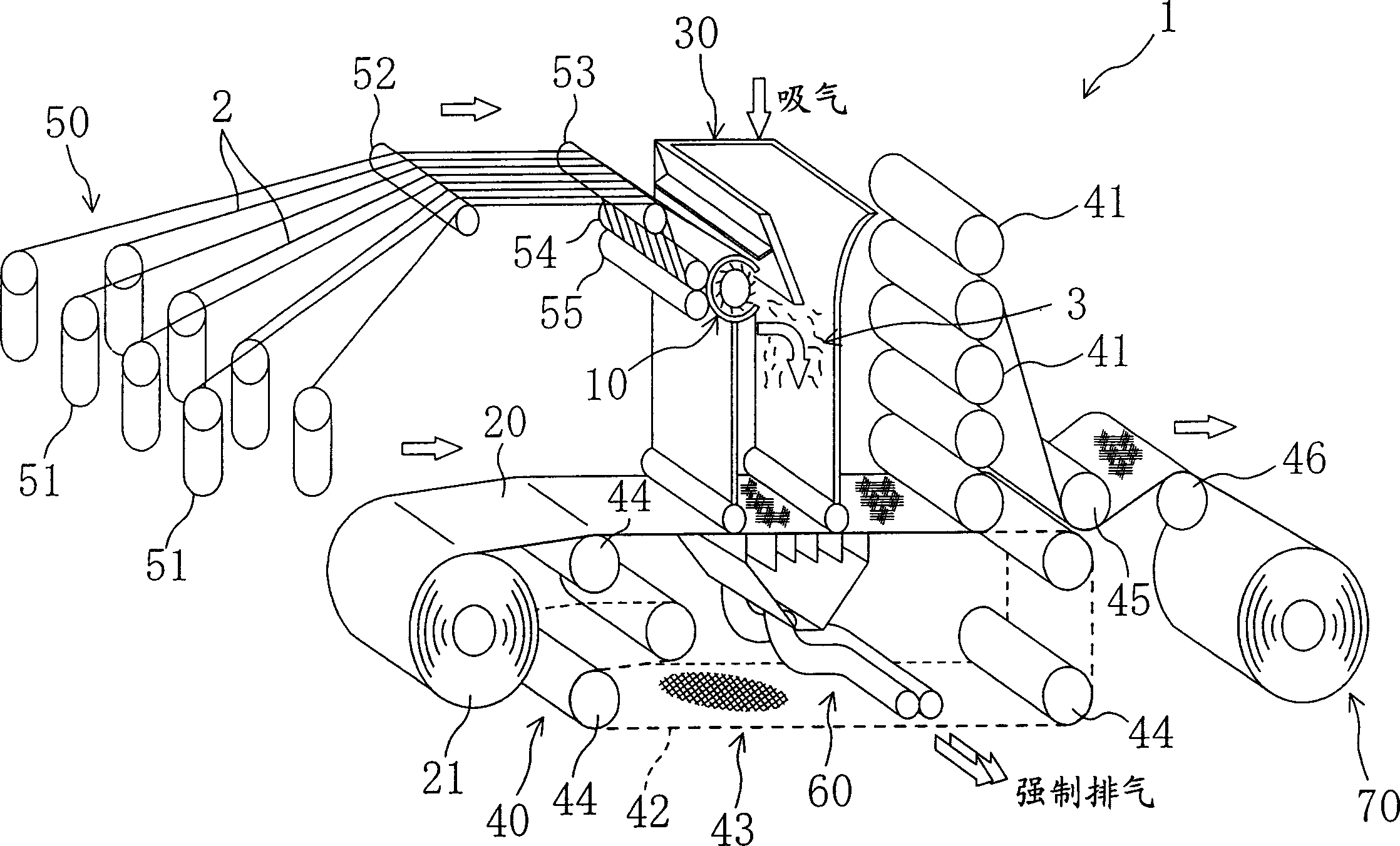 Needle blade roll for quasi-cotton producing device