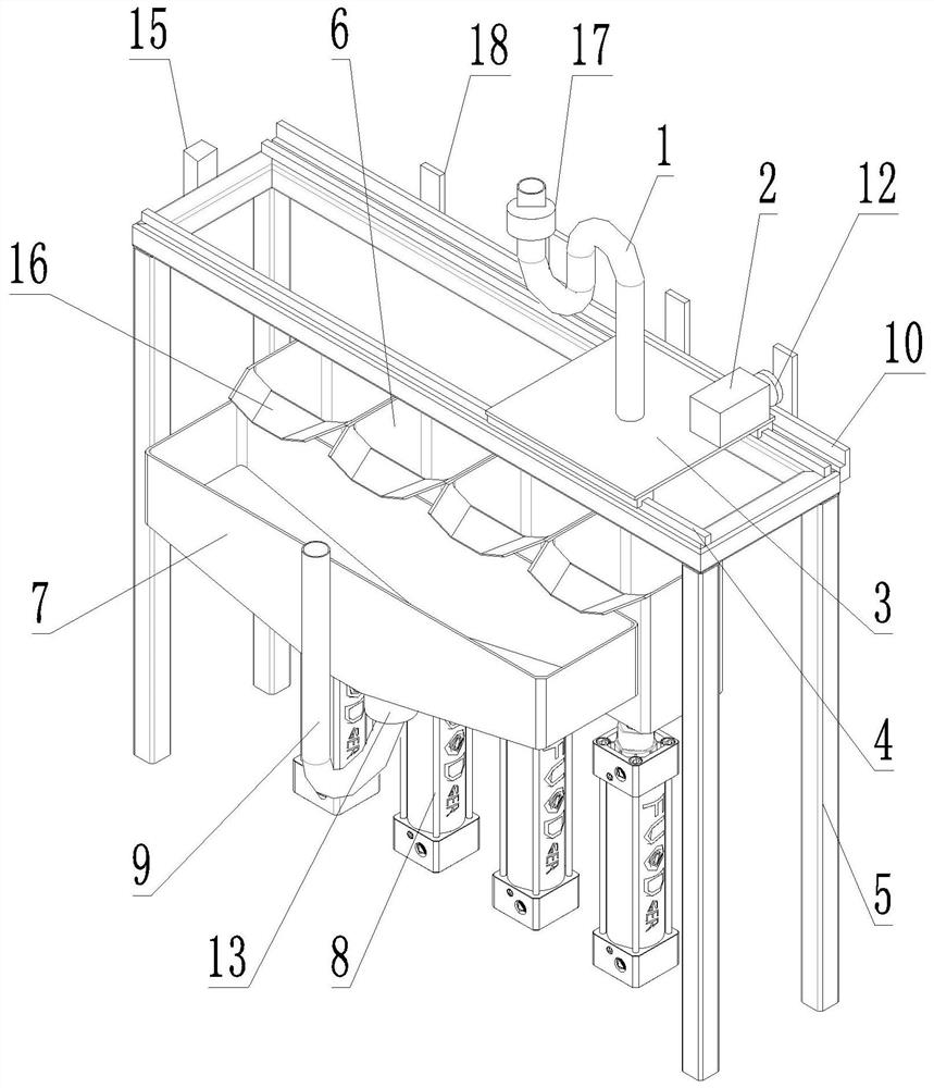 Precipitation-type cutting fluid collecting device for numerical control machining center and using method thereof