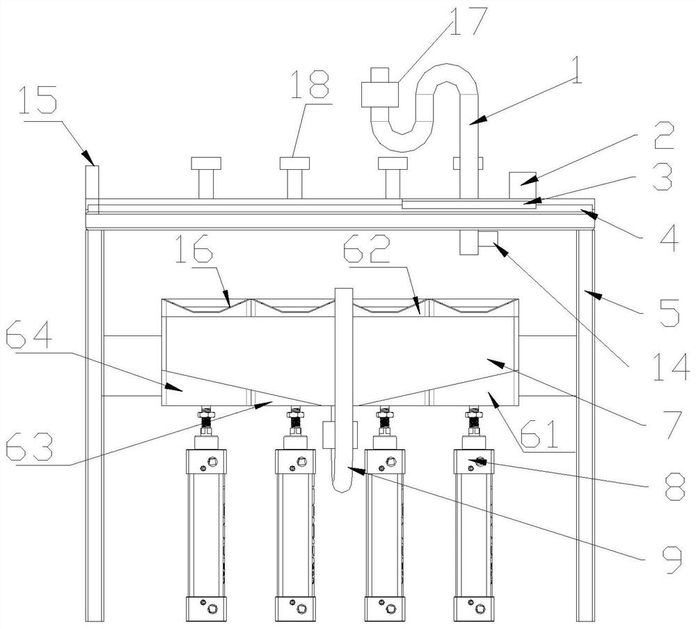 Precipitation-type cutting fluid collecting device for numerical control machining center and using method thereof