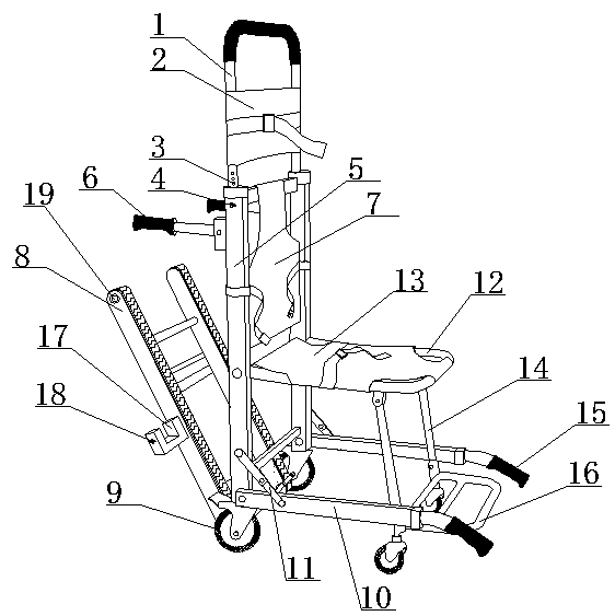 Stair stretcher used for emergency treatment