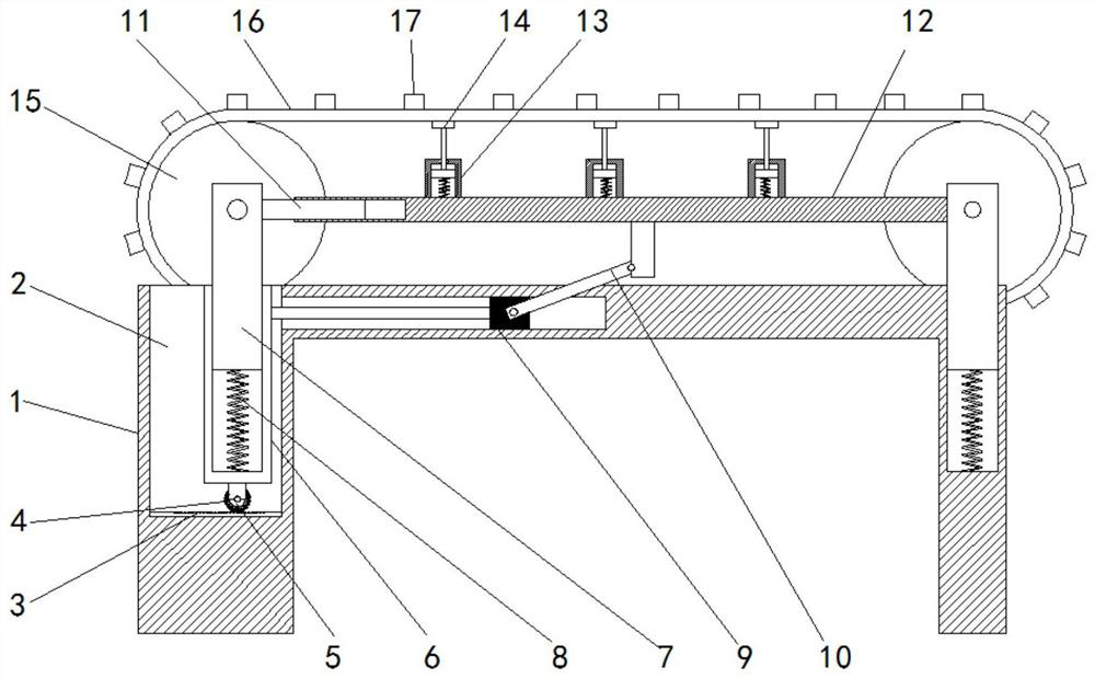 Conveying device capable of automatically adjusting belt tension according to weight of materials