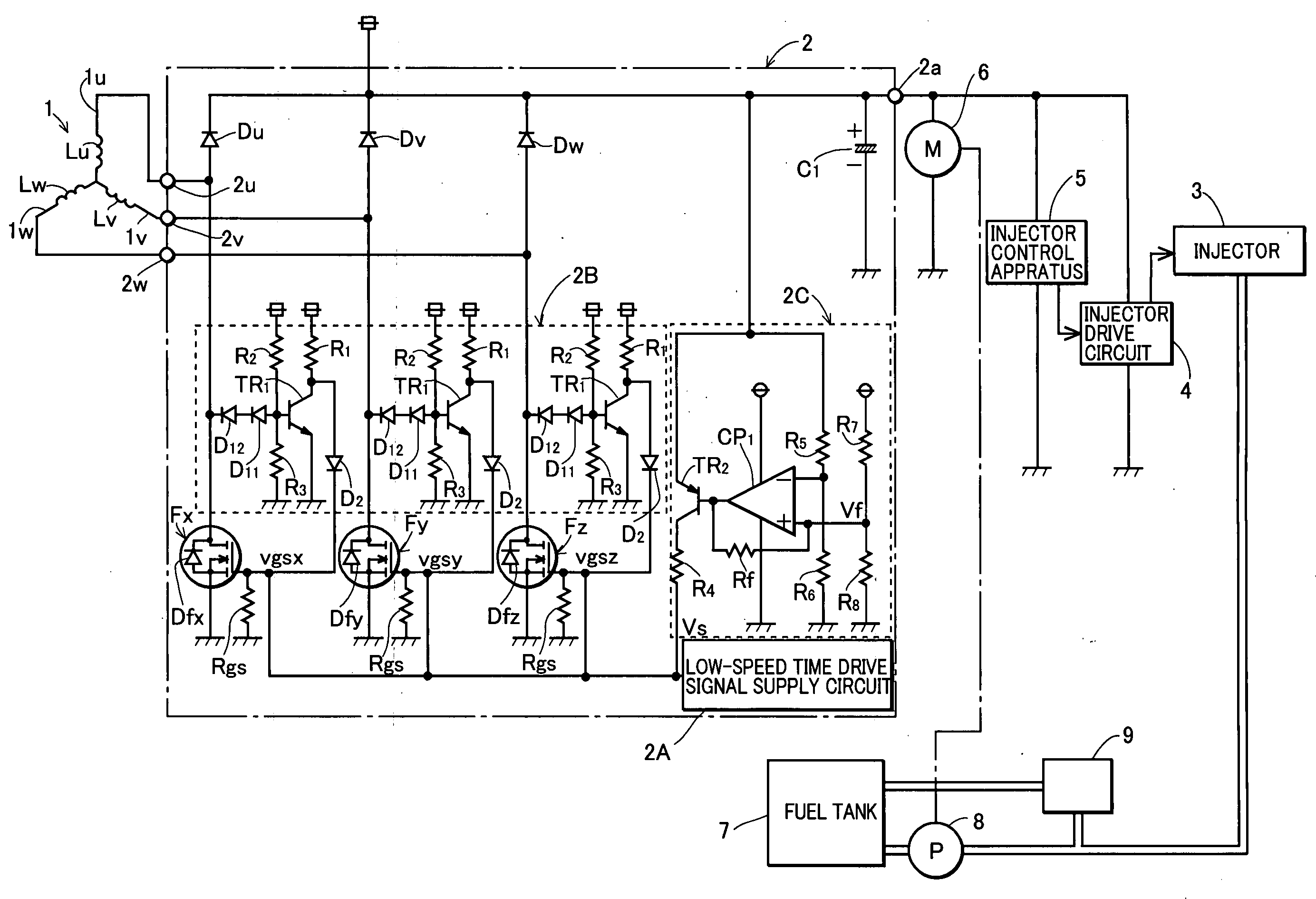 Power supply apparatus for fuel injection apparatus