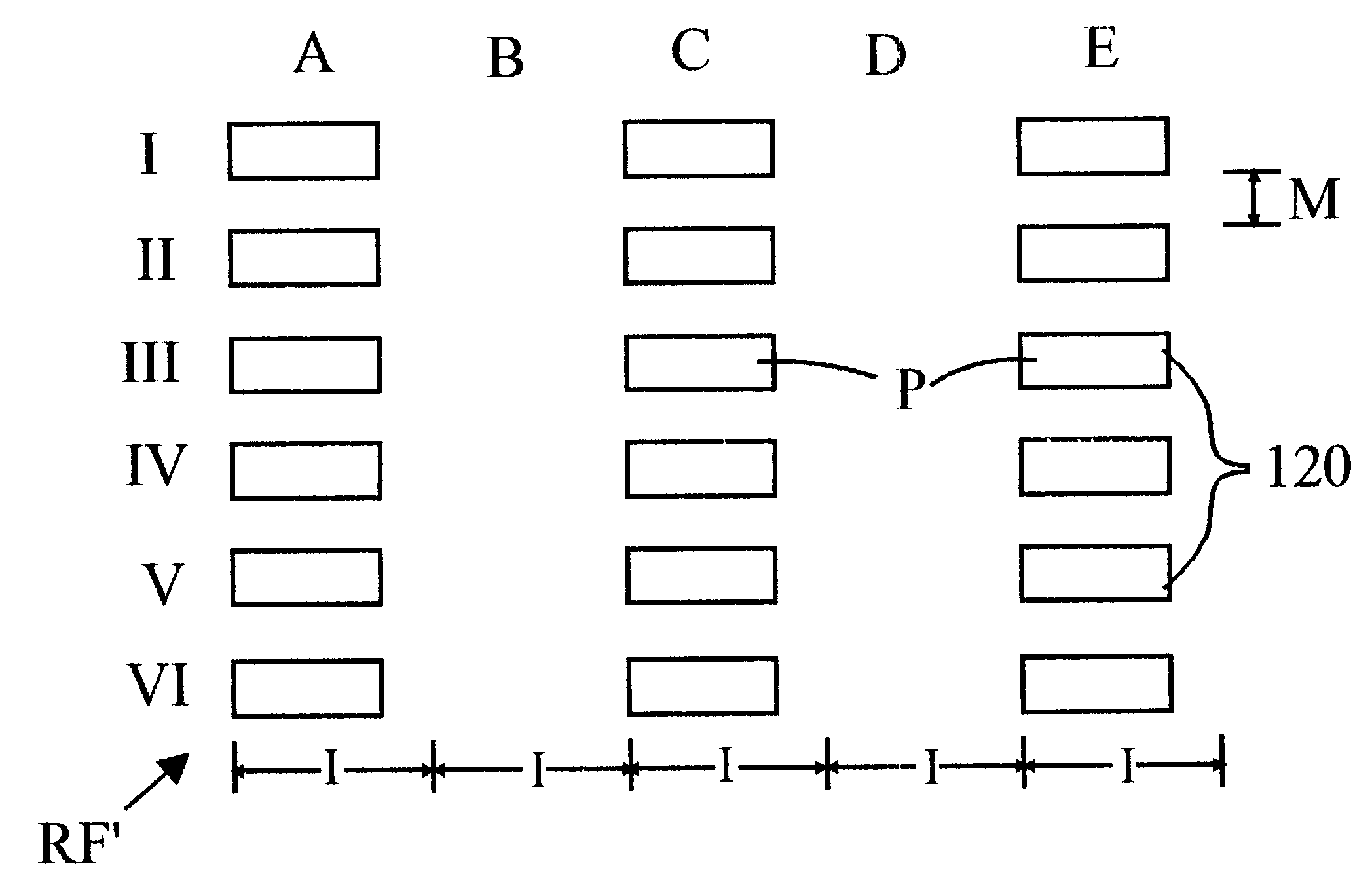 Plural interleaved exposure process for increased feature aspect ratio in dense arrays