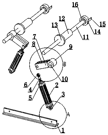 Pneumatic adjusting type ink scraping device for ink roller