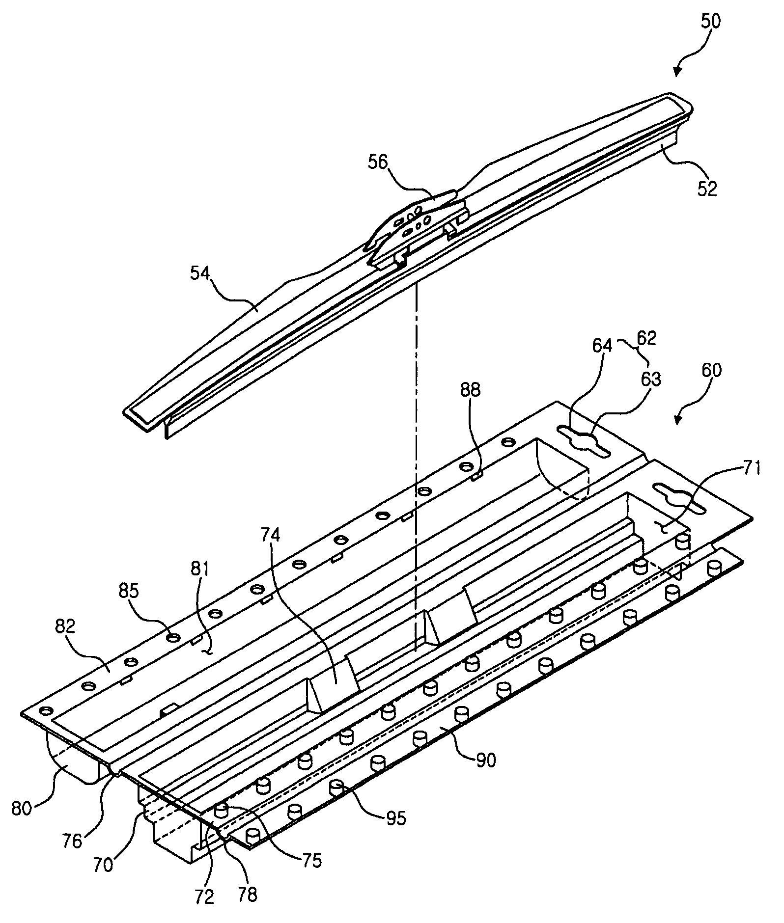 Packaging case of wiper blade