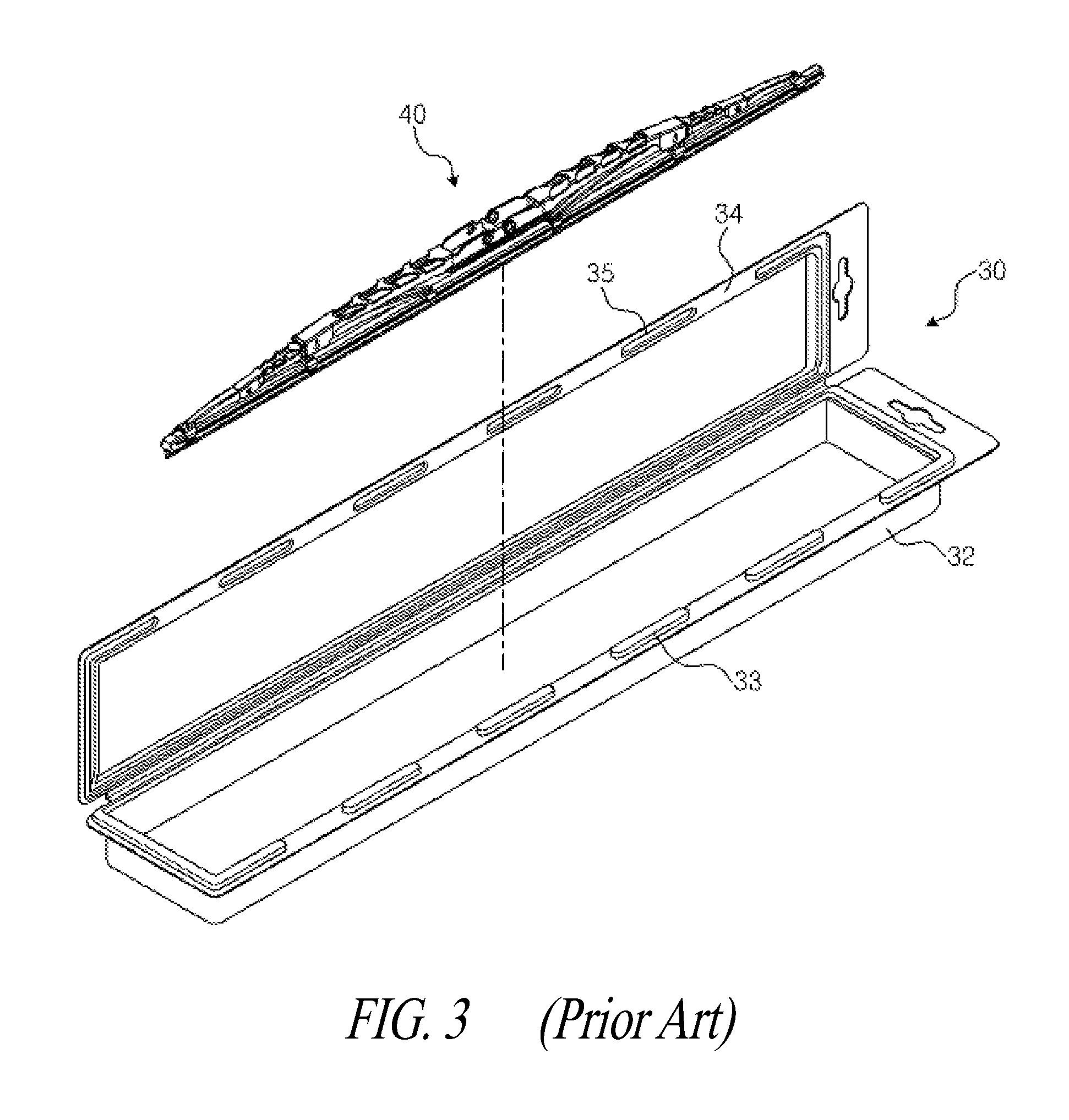 Packaging case of wiper blade