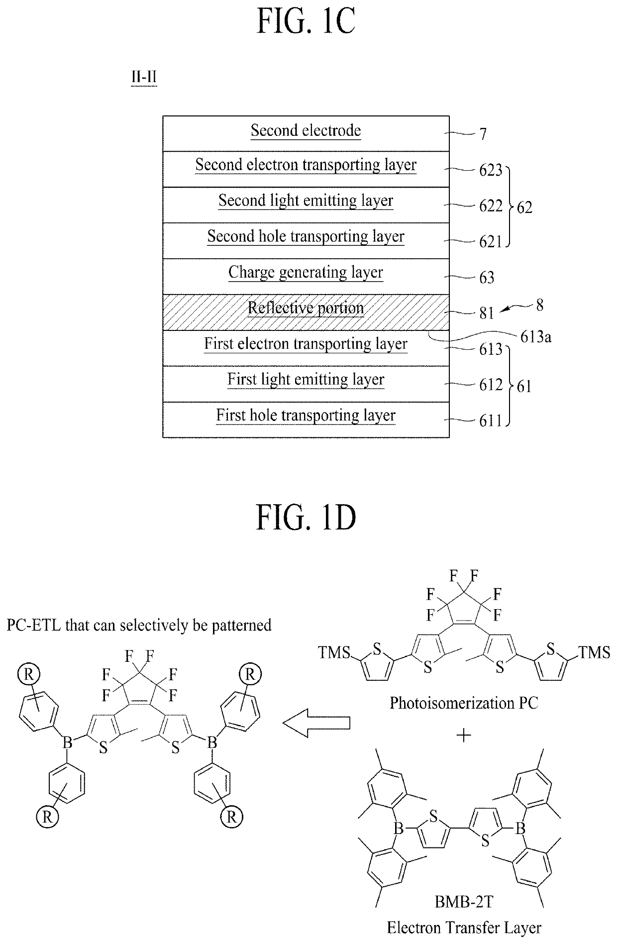 Display device having a reflective portion covered bank sidewall