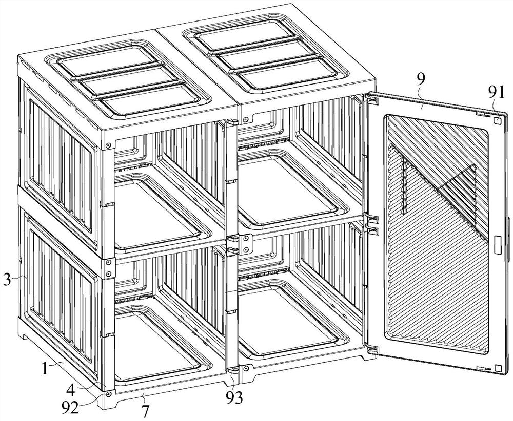 Folding combined cabinet