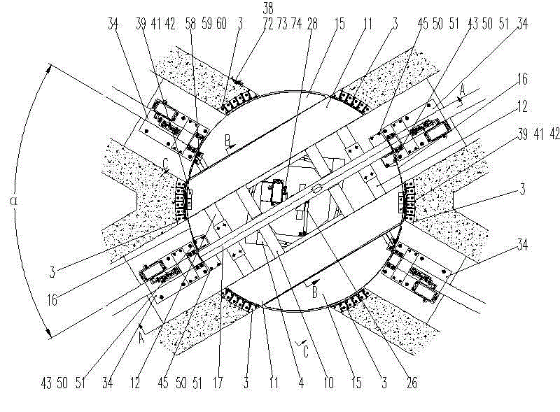 Rotary disk turnout