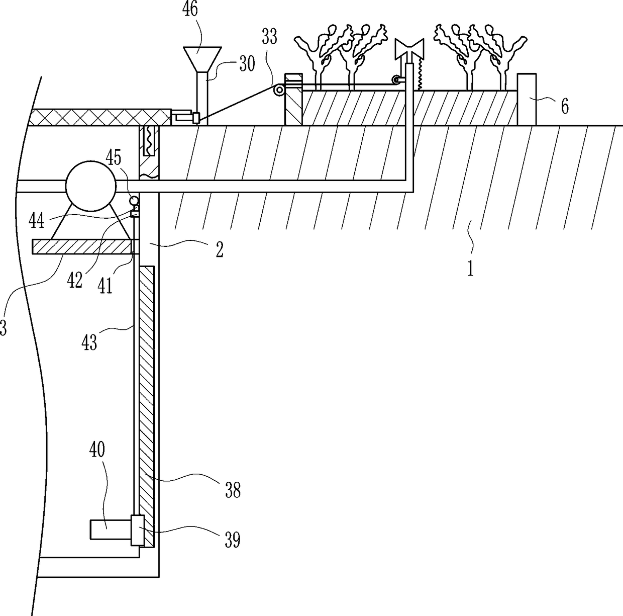 Municipal equipment for watering garden after rainwater collection