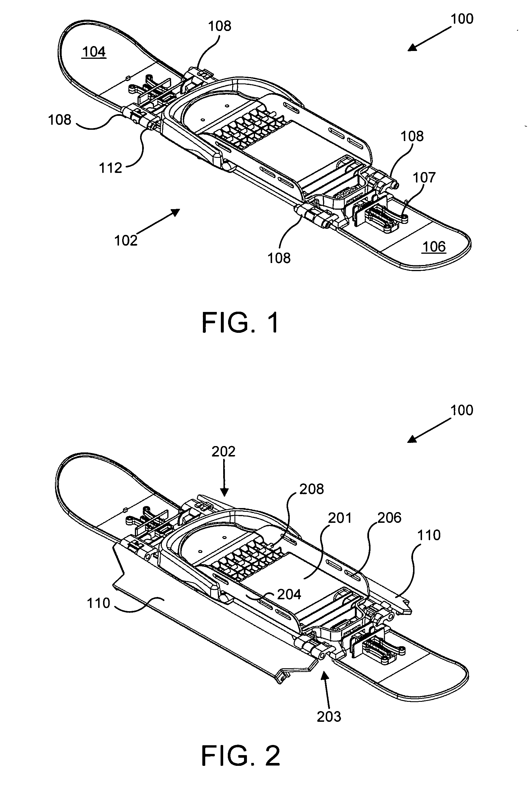 Configurable snowshoe and ski device