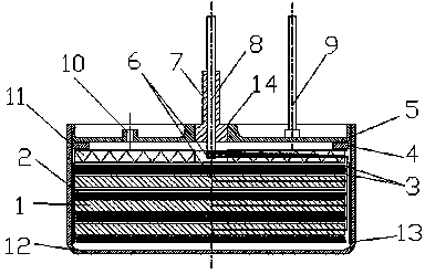 Square high-energy tantalum hybrid capacitor and manufacturing technology thereof