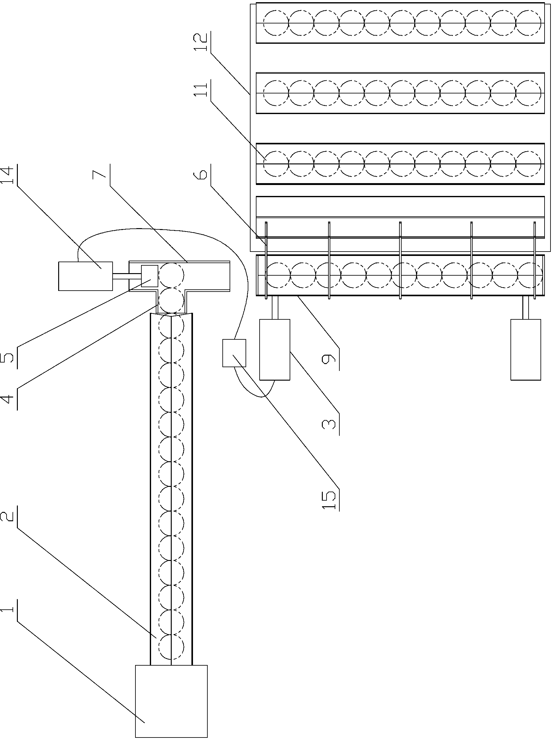 Feeding device for heat treatment of steel balls