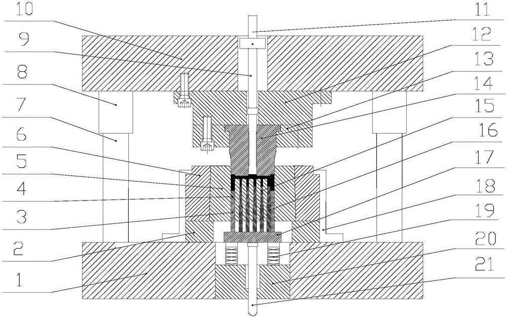 Accurate forming die structure for stator disc of air conditioner compressor of new energy automobile