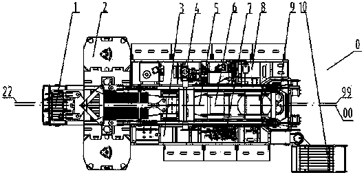 A crawler crane platform eccentric arrangement structure and a crane containing the structure